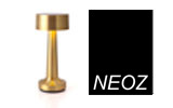 Logo NEOZ: kabellose Design-Tischleuchten mit Akku, fuer Gastronomie, Hotel und privat