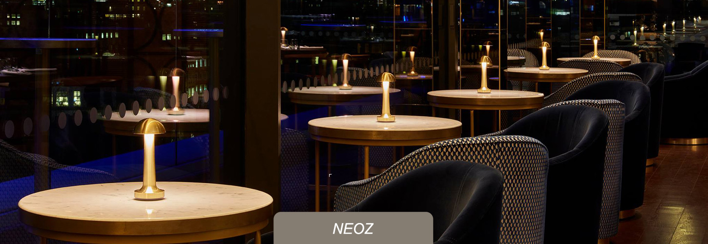 NEOZ kabellose Leuchten fuer Premium-Hotels, Bars, Restaurants