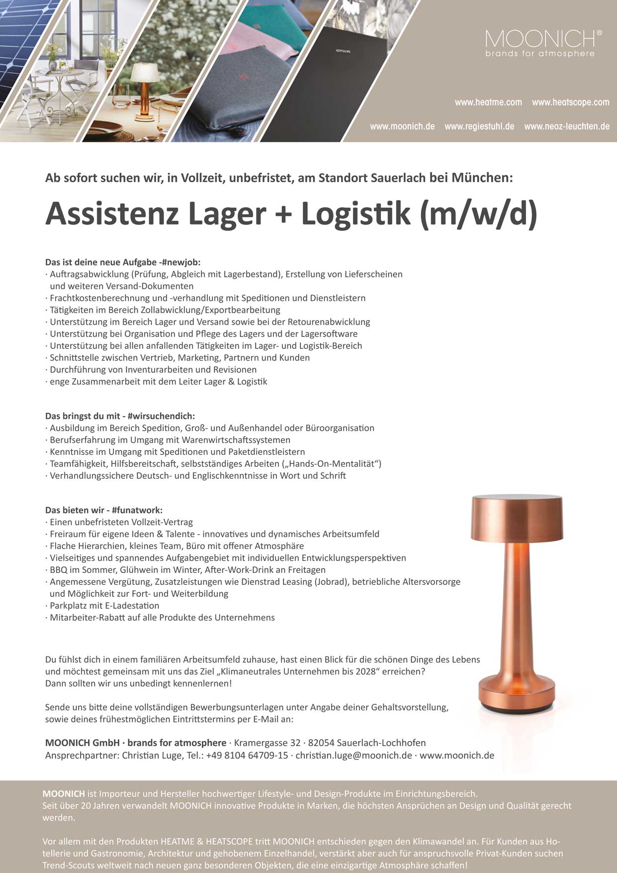 MOONICH Stellenausschreibung